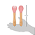 Kit Talheres em Silicone e Bambu Rosa - Imagem 2