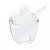 Açucareiro de Vidro com Colher Butterfly 130ml - 8,5cm x 8,5cm x 11cm - Imagem 1