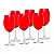 Conjunto 6 Taças de Vinho De Cristal Ecológico Banquet Vermelho - 580ml - Imagem 1