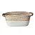Cesto de Fibra Natural e Algodão com Alça Branco - 43cm x 25cm x 18cm - Imagem 1
