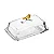 Manteigueira Retangular com Tampa Golden Bird Cristal Ecológico - 18cm x 10cm x 9cm - Imagem 2