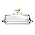 Manteigueira Retangular com Tampa Golden Bird Cristal Ecológico - 18cm x 10cm x 9cm - Imagem 1