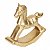 Cavalo de Balanço Decorativo em Cerâmica Ouro Natal - 23cm - Imagem 1