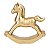 Cavalo de Balanço Decorativo em Cerâmica Ouro Natal - 23cm - Imagem 2