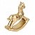 Cavalo de Balanço Decorativo em Cerâmica Ouro Natal - 23cm - Imagem 5