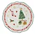 Conjunto com 4 Pratos em Cerâmica Branca com Detalhes Natalinos - Natal 21cm - Imagem 1