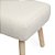 Puff Decorativo Madeira e Bouclé Branco - 51,5cm x 40cm - Imagem 2