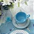 Conjunto com 6 Xícaras de Chá com Pires Laços de Páscoa Azul Celeste - 200ml - Imagem 2