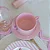 Conjunto com 6 Xícaras de Chá com Pires Laços de Páscoa Rosa Suave - 200ml - Imagem 2