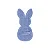 Porta Talher Brazil Festive Coelho Azul Páscoa - 2 Unidades - Imagem 1