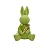 Coelho em Resina Flock Verde Carrot Páscoa - Imagem 1