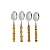 Conjunto com 4 Colheres de Sorvete de Inox com Cabo de Bambu - Imagem 1