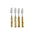Conjunto com 4 Garfos de Aperitivo de Inox com Bambu - Imagem 1