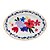 Travessa Oval "Dipinto Bouquet" Azul Bitossi - 38cm x 28cm - Imagem 1