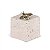 Peça Decorativa Quadrada em Mármore Travertino com Detalhe Abelha Dourada - 8cm x 6cm - Imagem 1