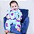 Macacão Longo com Zíper em Malha Soft Peluciado Sem Pé Azul Valentinha Bebê - Imagem 1