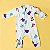 Macacão longo de zíper em malha molecotton sem pé estampado Branco Turmatube bebê - Imagem 2