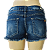 Short Jeans ROSA CHÁ, SemiNovo. Destroyed com Stretch Indigo e bolsos bordados em ponto cruz agregam charme extra. - Imagem 2