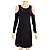 Vestido Reto FOREVER 21, SemiNovo. Preto Manga Longa Ombro de fora, é versátil e pode ser usado em diversas ocasiões. - Imagem 2