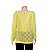 Blusa Tricot YOUCOM, SemiNova. Verde Limão com detalhes vazados, decote canoa e fenda lateral. - Imagem 4