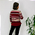 Blusa Plissada IVY, SemiNova. Listras Multicolor, o tom Cereja predominante, está em sintonia com as tendências da Moda. - Imagem 2