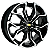 Jogo de Rodas VW, GM, FIAT, OUTROS Aro 16 / tala 6 / furação 4x100, 4x108, 4x114, 5x100 e 5x114 offset 42 Preto e Preto Diamantado - Imagem 2