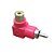 Adaptador Plug Rca 90 Graus Para Jack Rca Vermelho Niquel - Imagem 2