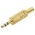 Plug P2 Estereo Metal Dourado Com Mola - Imagem 1