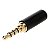 Plug P2 4C Estereo Metal Ponta Dourada Profissional Preto - Imagem 1