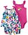 Conjunto 3 peças Batinha e Shorts Floral e Body Roxo - Imagem 1