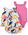 Conjunto 3 peças Batinha e Tapa Fralda Floral e Body Rosa de Poá - Imagem 1