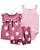 Conjunto 3 peças Batinha e Shorts de Poá e Body Listrado Rosa - Imagem 1