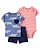 Conjunto 3 peças Body, Camiseta e Shorts Rinoceronte - Imagem 1