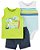 Conjunto 3 peças Body, Camiseta e Shorts Férias - Imagem 1