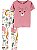 Pijama Camiseta Rosa e Calça Safari - Imagem 1