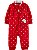 Macacão Fleece Vermelho Penguim de Zíper sem pé - Imagem 1