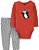 Body Vermelho Penguim e Calça Xadrez - Imagem 1