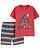Camiseta Vermelha Dinossauro e Shorts - Imagem 1