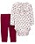 Conjunto Body Manga Longa Floral e Calça Vinho - Imagem 1