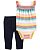 Body Listrado e Calça - Imagem 1