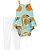 Body Azul e Calça Branca Laranjas - Imagem 1