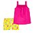 Blusinha Regata Pink e Shorts Amarelo Flamingos - Imagem 1