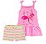 Camiseta de Alcinha Flamingos e Shorts Listrado - Imagem 1