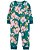 Macacão Fleece Verde Floral de Ziper sem Pé - Imagem 1