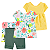 Batinhas Amarela e Floral com Shorts Verde e Floral - Imagem 1