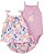 Trio Body, Shorts, Batinha Lilás com Flores - Imagem 1