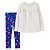 Suéter Cinza e Calca Legging Azul Flores - Imagem 1