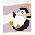 Macacãp Fleece Listrado Pinguim de Ziper com Pé - Imagem 2