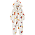 Macacão Fleece Creme Floral de Ziper sem Pé com Capuz - Imagem 1