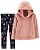 Blusa Rosa Fleece e Legging Azul - Imagem 1